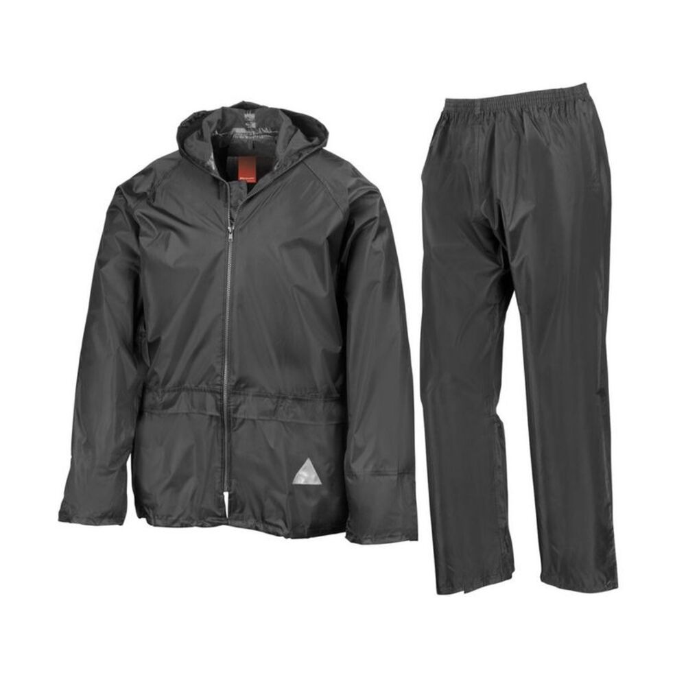 Result Unisex Adult Waterproof Jacket And Trousers Set / Black
